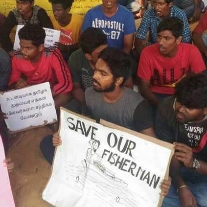 Actor GV Prakash Kumar joins save fishermen protest Actor GV Prakash Kumar joins save fishermen protest