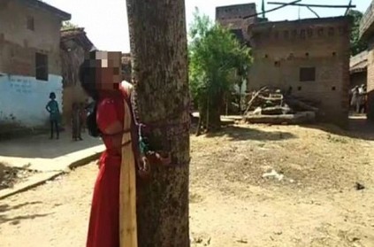 Bihar - Girl tied to tree and beaten for hours after eloping with man