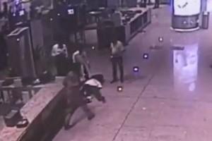 Passenger suddenly gets cardiac arrest; Watch airport security officer rescue him