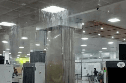 roof at airport turns into shower faucet