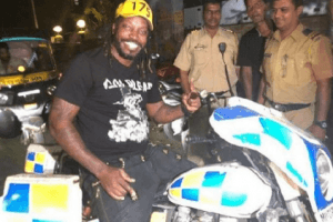 Chris Gayle Turns 'Officer'; Rides Police Motorbike In India