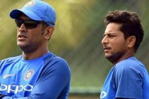 Watch - MS Dhoni gives step-by-step instructions to Kuldeep Yadav on dismissing batsman