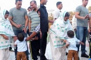 Watch - Child refuses to hug MS Dhoni, Cries Watch - Child refuses to hug MS Dhoni, Cries