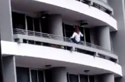 woman who tried selfie,is died by falling from a 27th floor balcony