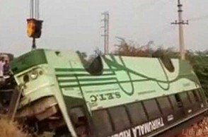 TN govt bus topples over, two die