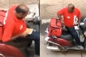 Watch - Zomato delivery executive caught eating ordered food in Madurai
