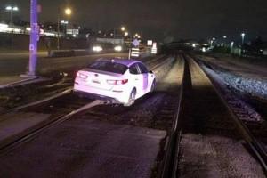 Woman drives car onto railway tracks; Blames GPS