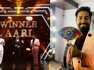 Aari first post with message on social media with his Bigg Boss cup!
