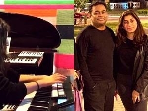 AR Rahman daughter plays keyboard for the first time