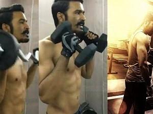 Dhanush Work out mass video goes viral on social media