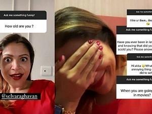 Gitanjali's savage reply to Selvaraghavan's funny question - Try not to miss these cute reactions of her!