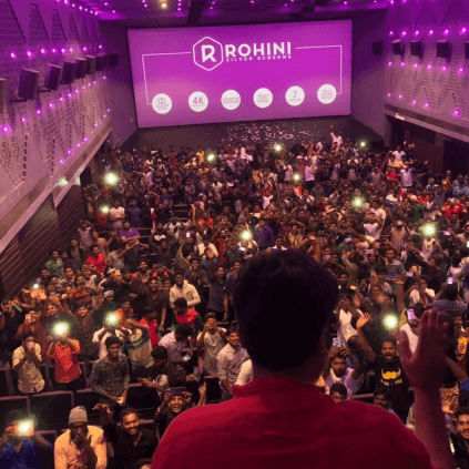 Mass celebrations by fans for STR theatre visit in Rohini theatre