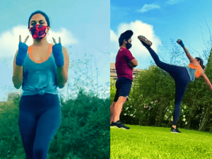 Popular heroine nails high-kick move in latest video ft Kiara Advani