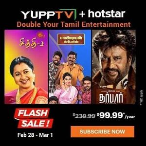 Price Slashes on YuppTV+Hotstar Tamil Combo Packages from 28th February
