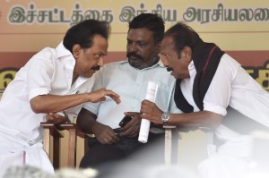 DMK and other opposition parties protest against dilution of the SC/ST